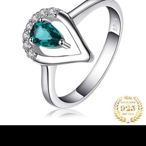 EMARALD pure solid 925 St Silver Ptice Dropped & Firm